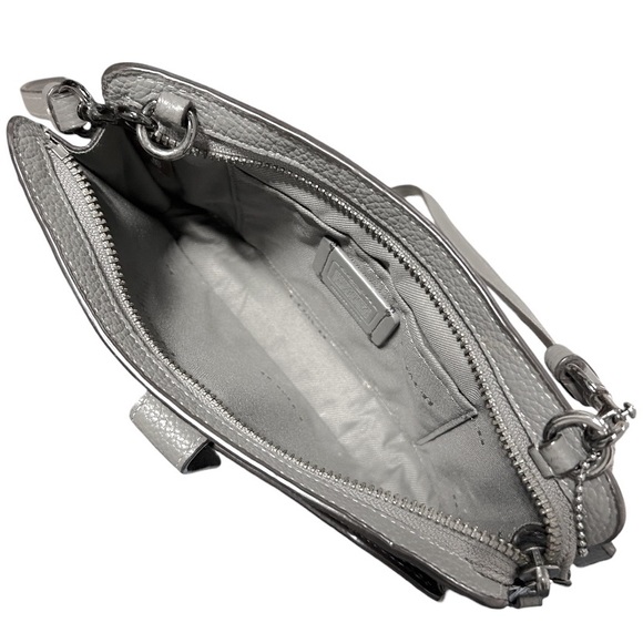 Coach Noa Pop-Up Messenger Crossbody Bag In Gray Pebbled Leather - Picture 6 of 7